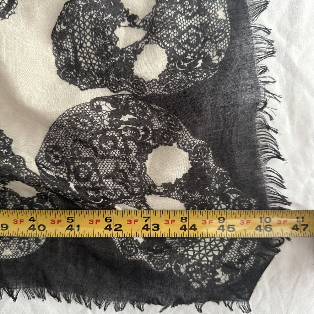 Skull Scarf Square 45" Boho Halloween - Picture 3 of 12